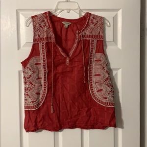 Red Embroidered Blouse